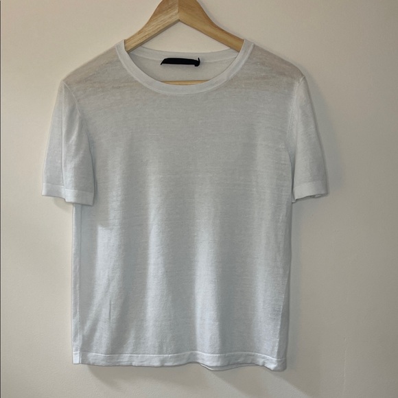 Jenni Kayne Tops - Jenni Kayne White Hemp Blend Sheer Tee Shirt Medium